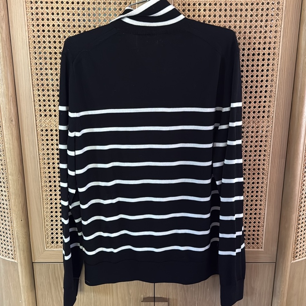 COS - Black and White Striped Zip-Up Sweater - Picture 4 of 4